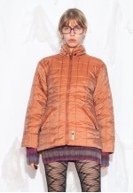 Vintage Y2K Snowtime Quilted Coat in Orange