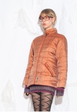 Vintage Y2K Snowtime Quilted Coat in Orange