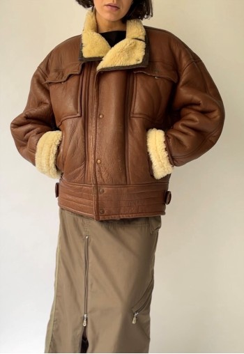 Vintage Brown Shearling Jacket