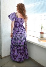 Vintage Authentic African Print Stretchy Top Maxi Dress