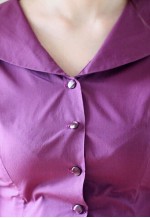Purple wide oversized collar cotton vintage dress