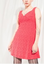 Vintage Dress 60s Mod Lace Mini in Red