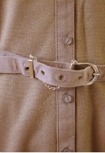 Brown camel warm wool belted dress