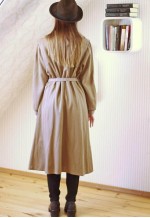 Brown camel warm wool belted dress