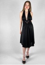 Mr Darren Black Halter Neck Evening 70's Vintage Dress
