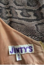 Jintys 70's Vintage Snakeskin Lurex Brown Animal Maxi Dress