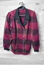 Vintage 80s Plaid Woman Bomber Jacket - L