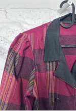 Vintage 80s Plaid Woman Bomber Jacket - L