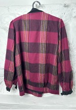 Vintage 80s Plaid Woman Bomber Jacket - L