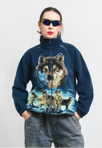 Fleece vintage jacket Wolves women size M