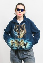 Fleece vintage jacket Wolves women size M