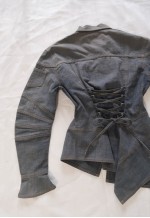 vintage y2k glam minimalism Corset Lace Up Denim Jacket