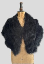 Vintage 70's Black Feather Stole Cape Jacket One Size