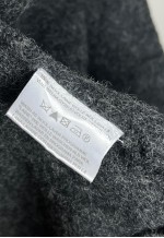 Vintage Boiled Wool Jacket, Belted Grey Zip Up Wool jacket