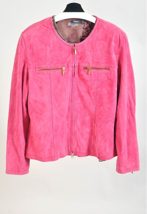 Vintage 00s suede leather jacket in pink