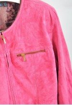 Vintage 00s suede leather jacket in pink