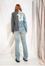 Vintage Half Blazer 90s Reworked Bleach Dye Denim Jacket