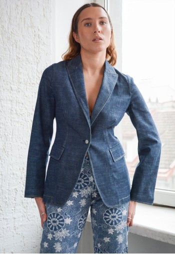 Vintage ADOLFO DOMINGUEZ Blue Denim Blazer Jacket