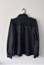 Tweed Black Glam Chic Shirt Jacket - S